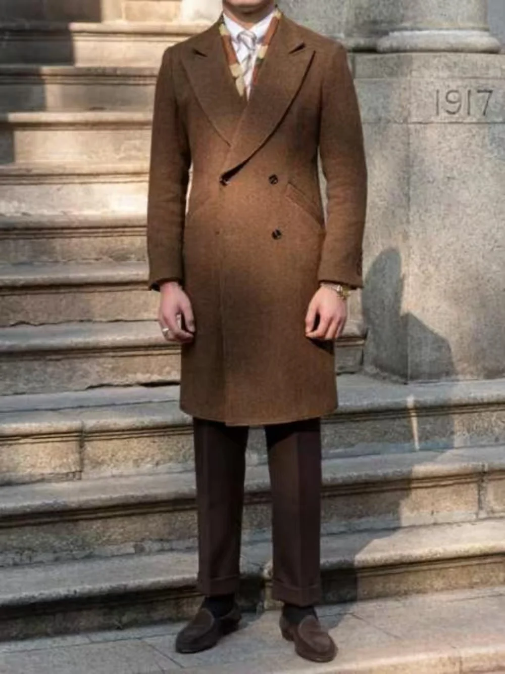 Herringbone Khaki Men Suit 1 Pcs Long Blazer Overcoat Winter Woolen Groom Wedding Tuxedo Formal Office Jacket Coat Customized
Herringbone Khaki Men Suit 1 Pcs Long Blazer Overcoat Winter Woolen Groom Wedding Tuxedo Formal Office Jacket Coat Customized