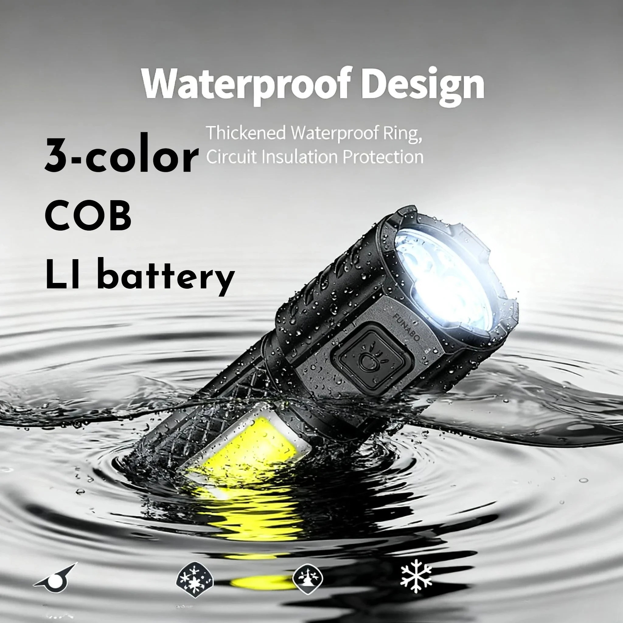 FUNABO COB Flashlight Side Light Hook Portable Outdoor Camping 3 Level Adjustable Small Strobe Lights Flashlight with Li Battery
FUNABO COB Flashlight Side Light Hook Portable Outdoor Camping 3 Level Adjustable Small Strobe Lights Flashlight with Li Battery