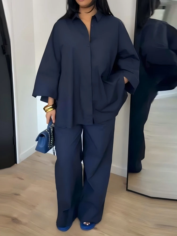 Casual Pocket Outdoor Suits Vintage Solid Color Lapel Button Shirt + Pants Women's Outfit Spring Loose Commuting Two Piece Set
Casual Pocket Outdoor Suits Vintage Solid Color Lapel Button Shirt + Pants Women's Outfit Spring Loose Commuting Two Piece Set