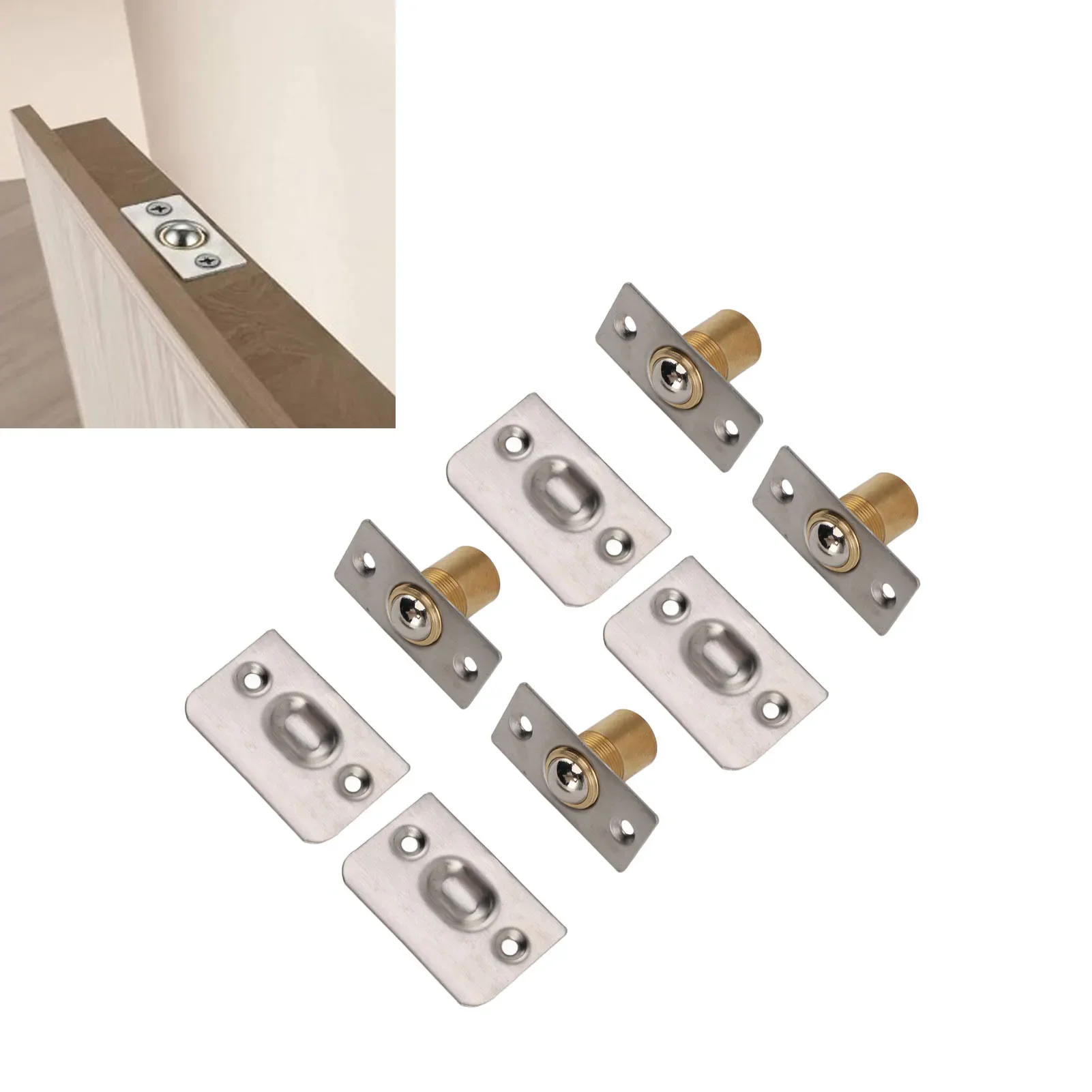 4pcs Door Catch Adjustable Ball Latch Stainless Steel Hidden Closing Hardware For Home Cabinet Ktv Invisible Door
4pcs Door Catch Adjustable Ball Latch Stainless Steel Hidden Closing Hardware For Home Cabinet Ktv Invisible Door