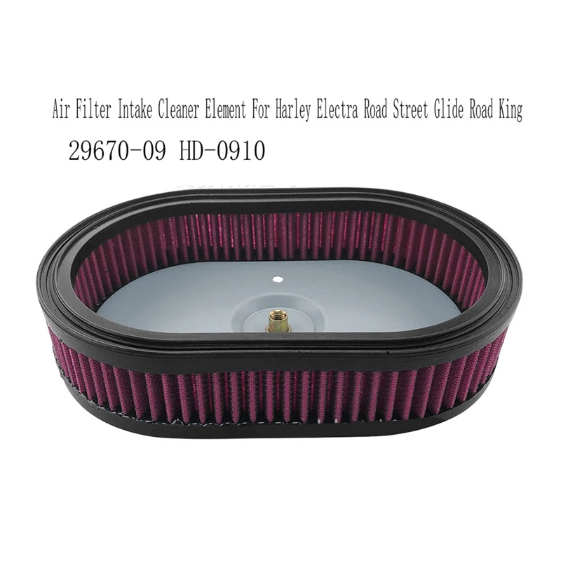 Motorcycle High Flow Air Filter Intake Cleaner For Electra Road Street Glide Road King 29670-09 HD-0910
Motorcycle High Flow Air Filter Intake Cleaner For Electra Road Street Glide Road King 29670-09 HD-0910