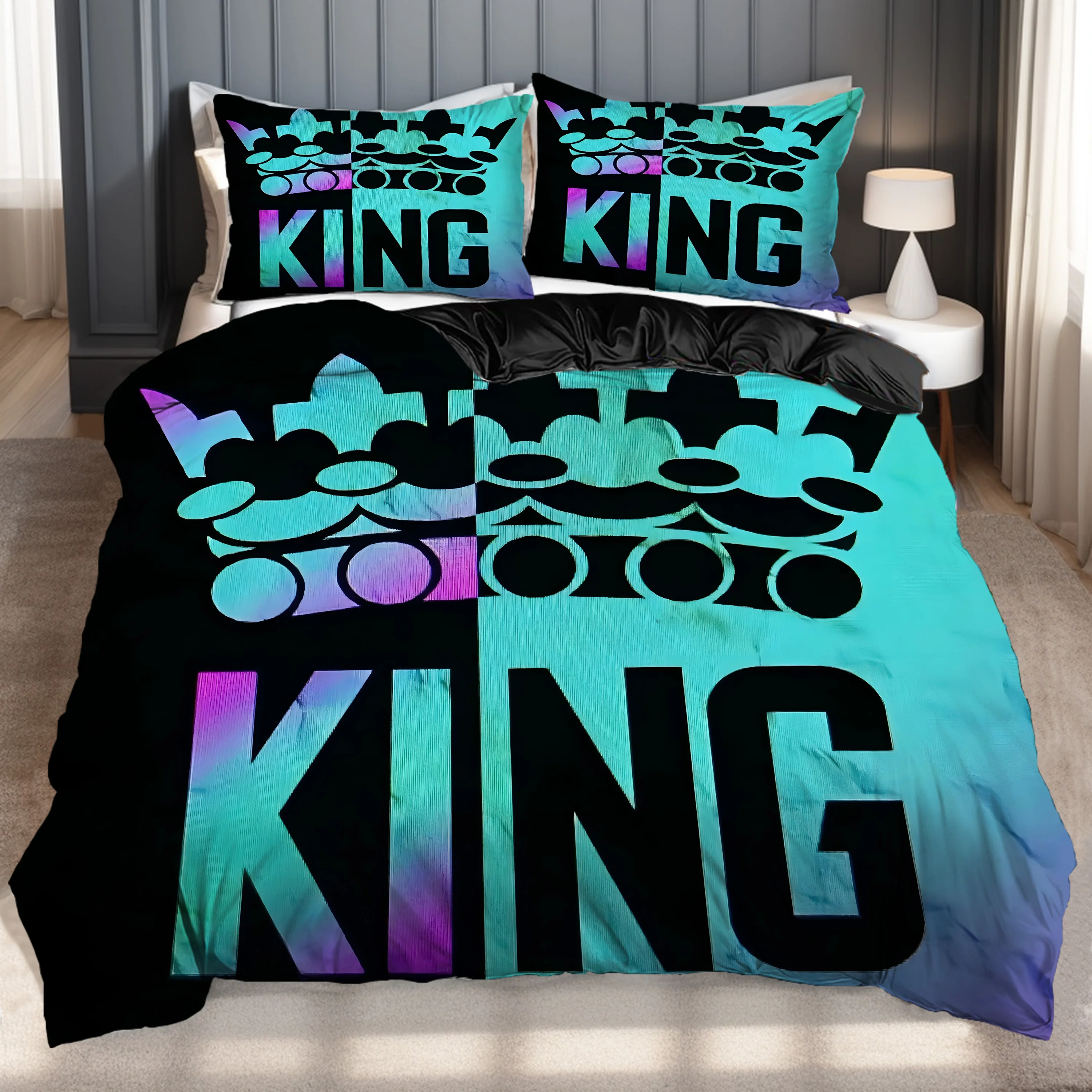 King's Crown Pattern 3D Printed bedding cover Black Color Style Duvet Cover For Teens Adults Polyester Quilt cover pillowcase
King's Crown Pattern 3D Printed bedding cover Black Color Style Duvet Cover For Teens Adults Polyester Quilt cover pillowcase