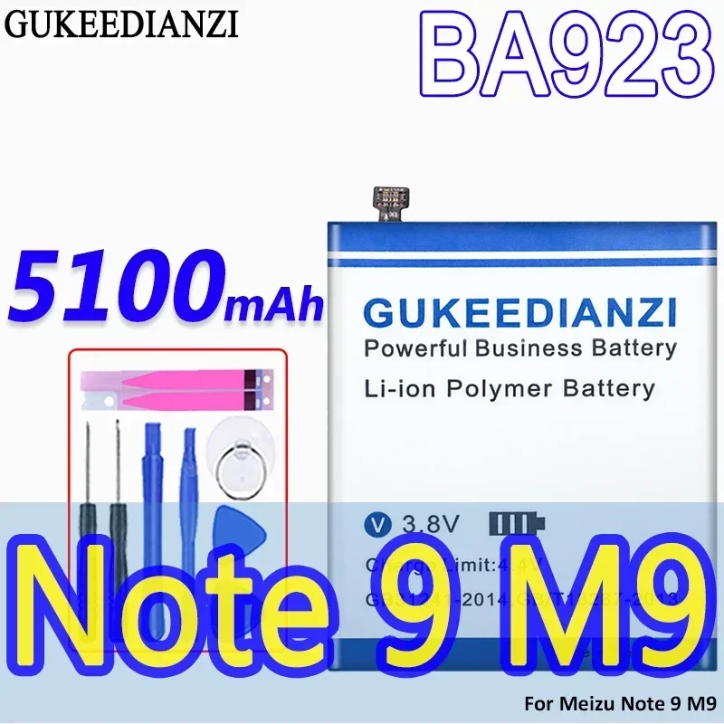 Аккумулятор GUKEEDIANZI большой емкости BA923 5100 мАч для Meizu Note 9 M9, аккумуляторы для мобильных телефонов
Аккумулятор GUKEEDIANZI большой емкости BA923 5100 мАч для Meizu Note 9 M9, аккумуляторы для мобильных телефонов