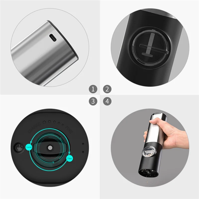 Rechargeable Electric Salt and Pepper Grinder Set,Automatic Salt and Pepper Grinder Set, 2 Adjustable Coarseness Mills
Rechargeable Electric Salt and Pepper Grinder Set,Automatic Salt and Pepper Grinder Set, 2 Adjustable Coarseness Mills