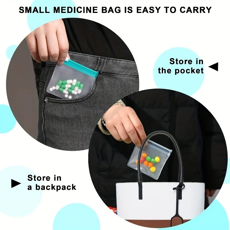 14/7pcs Reusable Zipper Pill Bag Set, 7 Color Self Seal Medicine Pouch, Semi Transparent Travel Pill Bags for Tablets
14/7pcs Reusable Zipper Pill Bag Set, 7 Color Self Seal Medicine Pouch, Semi Transparent Travel Pill Bags for Tablets