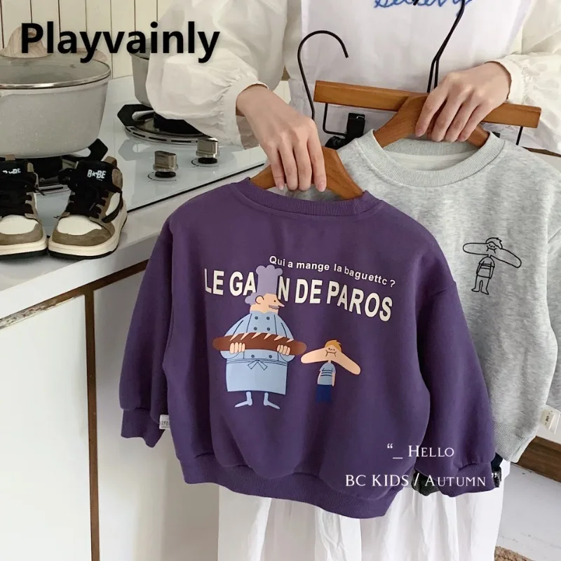Spring Autumn Children Sweatshirts Grey Purple Cartoon Letter Print O-neck Long Sleeve Pullover Tops Boy and Girl Clothes A0399
Spring Autumn Children Sweatshirts Grey Purple Cartoon Letter Print O-neck Long Sleeve Pullover Tops Boy and Girl Clothes A0399