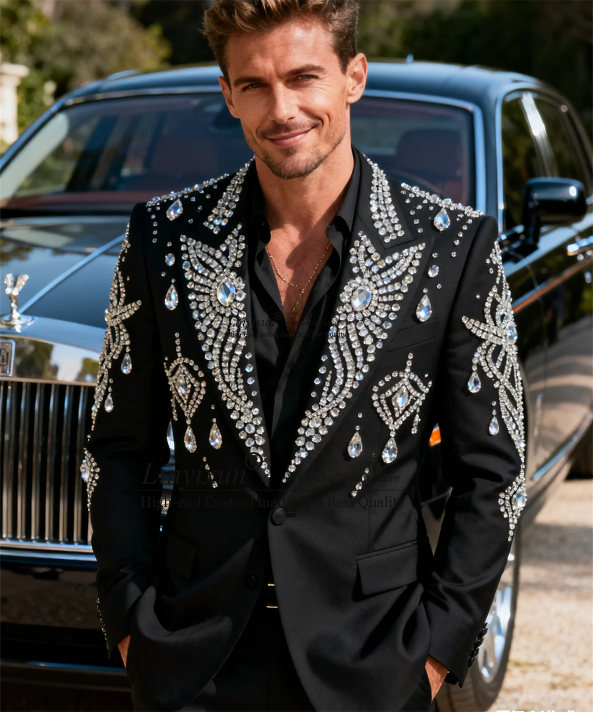 Luxury Beaded Wedding Suits For Men Slim Fit Male Prom Blazers Pants Outfits 2 Pieces Sets Groom Tuxedo Customized Costume Homme
Luxury Beaded Wedding Suits For Men Slim Fit Male Prom Blazers Pants Outfits 2 Pieces Sets Groom Tuxedo Customized Costume Homme