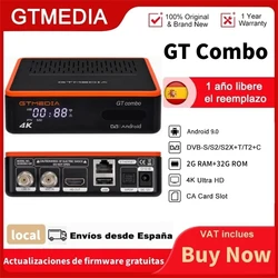 GTMEDIA GT Combo 4K UHD TDT TV Receptor Android 9+DVB-S/S2/S2X,DVB-T/T2/C,HEVC 10Bit,Built-in Wifi TV BOX Stock In Eu Warehouse GTMEDIA GT Combo 4K UHD TDT TV Receptor Android 9+DVB-S/S2/S2X,DVB-T/T2/C,HEVC 10Bit,Built-in Wifi TV BOX Stock In Eu Warehouse