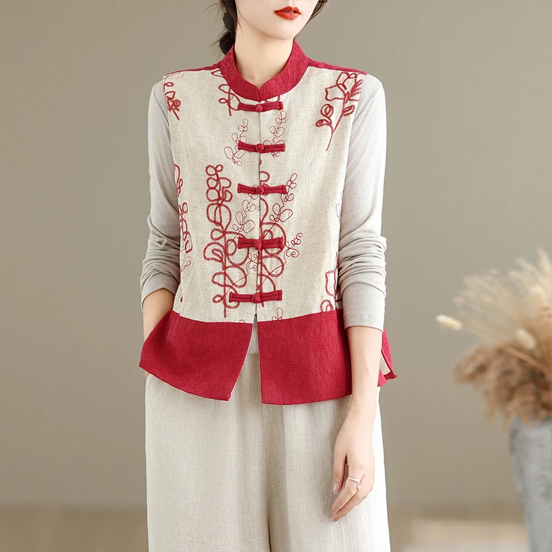 Жилет Quali с вышивкой Crt, тонкий жилет в китайском этническом стиле, оригинальный дизайн, ранняя осень, Новое поступление, женская модная куртка
Жилет Quali с вышивкой Crt, тонкий жилет в китайском этническом стиле, оригинальный дизайн, ранняя осень, Новое поступление, женская модная куртка