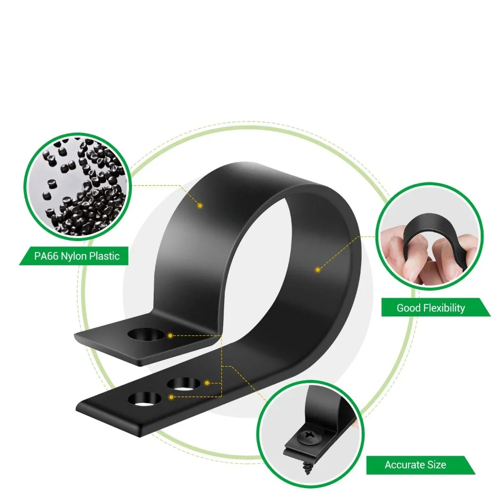 300PCS Cable Clips C-Type Nylon Clamp Plastic White Hose Fasteners Durable Mount Fix Electrical Fitting Electric Wire Holder
300PCS Cable Clips C-Type Nylon Clamp Plastic White Hose Fasteners Durable Mount Fix Electrical Fitting Electric Wire Holder