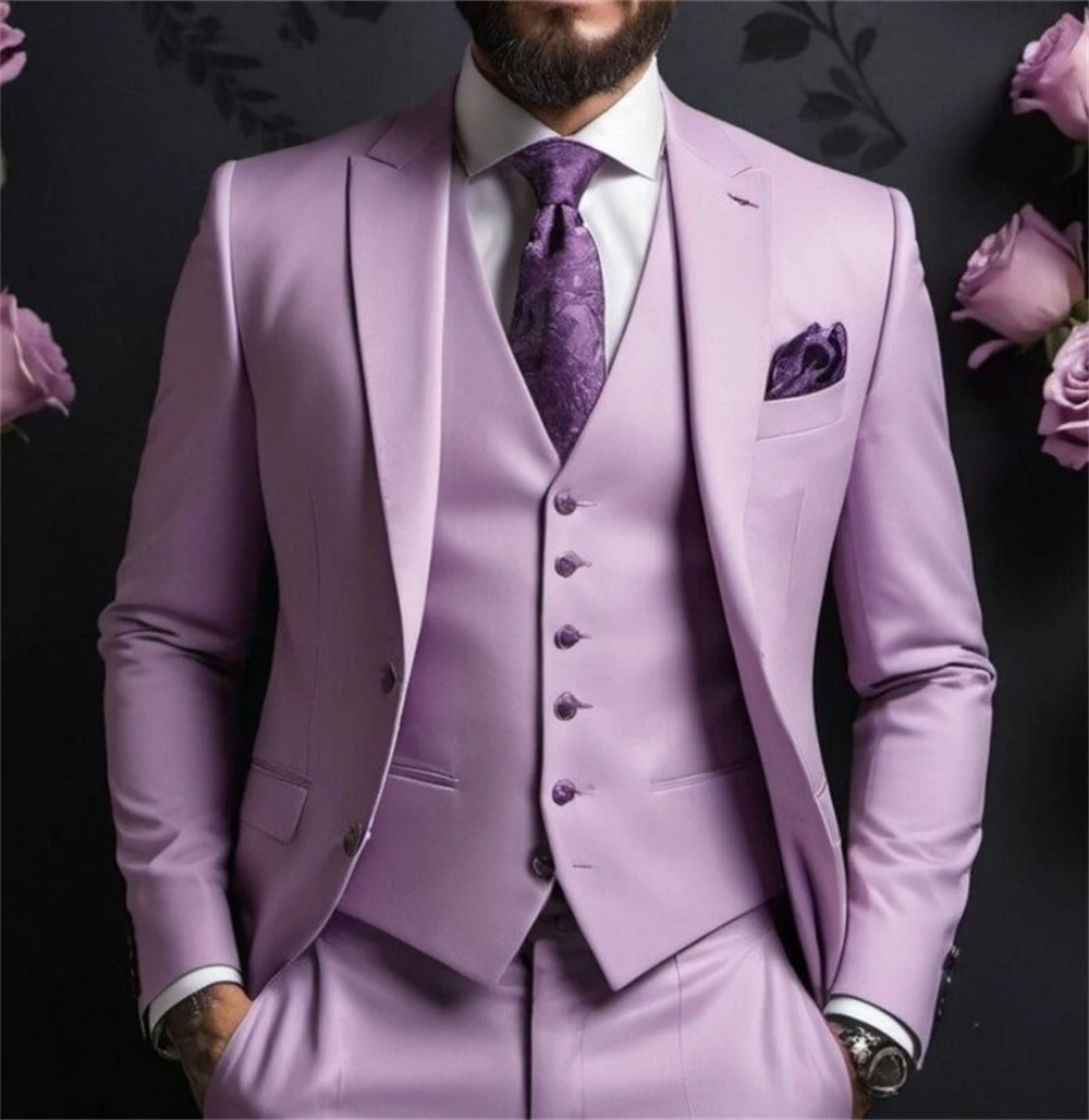 Purple Men's Suits Three-Piece Casual Slim Fit Dress Grooms Wear Suits For Weddings & Formal Events (Jacket+Vest+Pants)
Purple Men's Suits Three-Piece Casual Slim Fit Dress Grooms Wear Suits For Weddings & Formal Events (Jacket+Vest+Pants)