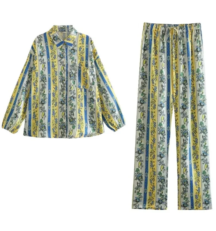 Loose Printed irt And Pants Set Single Button ket Faionable Women's Clothing 2023 Summer Polyester Material
Loose Printed irt And Pants Set Single Button ket Faionable Women's Clothing 2023 Summer Polyester Material