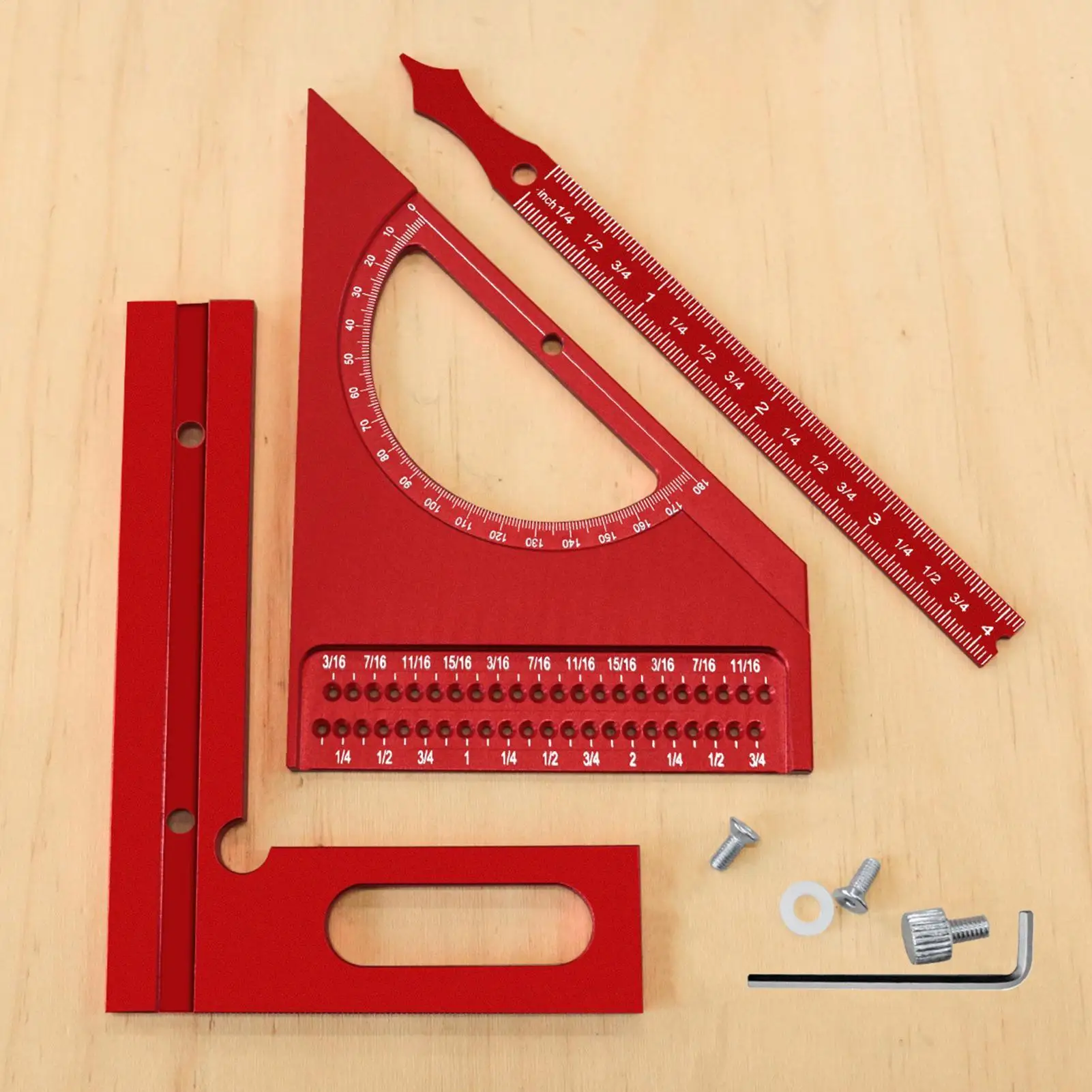 Multi Angle Measuring Ruler Aluminum Alloy Triangle Ruler Protractor Rust-Proof Carpenter Protractor Non-slip Precision Marking
Multi Angle Measuring Ruler Aluminum Alloy Triangle Ruler Protractor Rust-Proof Carpenter Protractor Non-slip Precision Marking