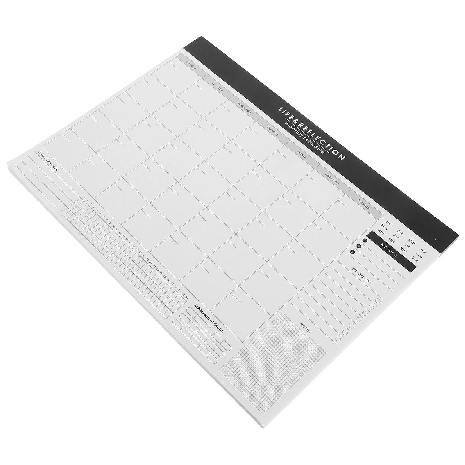 Ежемесячный календарь-ежедневник без дат формата А4, простой блокнот для эффективного отслеживания целей, с гладкой поверхностью для письма, из плотной бумаги, портативный.
Ежемесячный календарь-ежедневник без дат формата А4, простой блокнот для эффективного отслеживания целей, с гладкой поверхностью для письма, из плотной бумаги, портативный.