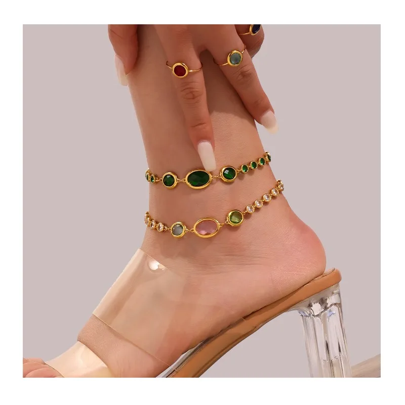Seattle Exquisite Stainless Steel Hemming Czech Glass Stone Anklet Combination Summer Simple Light Luxury Versatile Foot Decorat
Seattle Exquisite Stainless Steel Hemming Czech Glass Stone Anklet Combination Summer Simple Light Luxury Versatile Foot Decorat