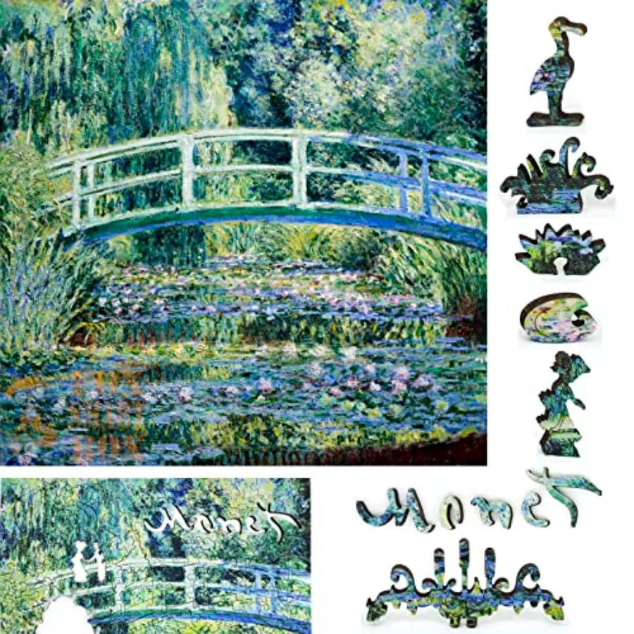 Wooden Jigsaw Puzzle for Adults - Uniquely Shaped Pieces - Made in The USA by - 210 Pieces - Water Lilies and Japanese Bridge
Wooden Jigsaw Puzzle for Adults - Uniquely Shaped Pieces - Made in The USA by - 210 Pieces - Water Lilies and Japanese Bridge