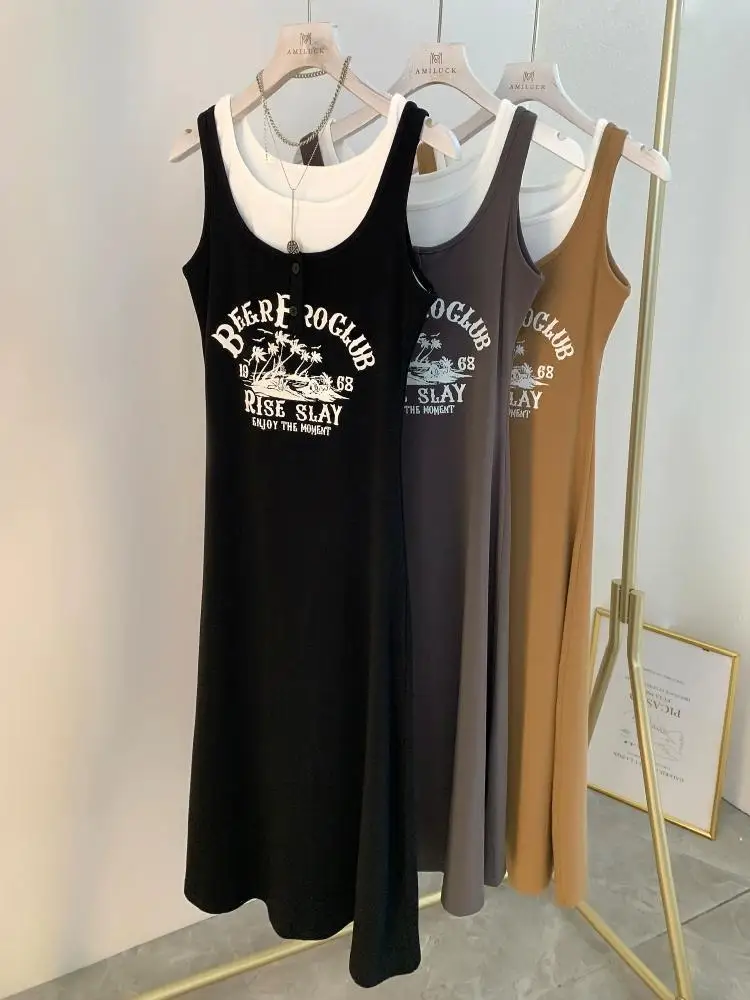 Korean Style plus Size Summer Slimming Long Dress Women's Casual Wrap Dress High Waist A-Line Skirt No Sleeve round Neck
Korean Style plus Size Summer Slimming Long Dress Women's Casual Wrap Dress High Waist A-Line Skirt No Sleeve round Neck