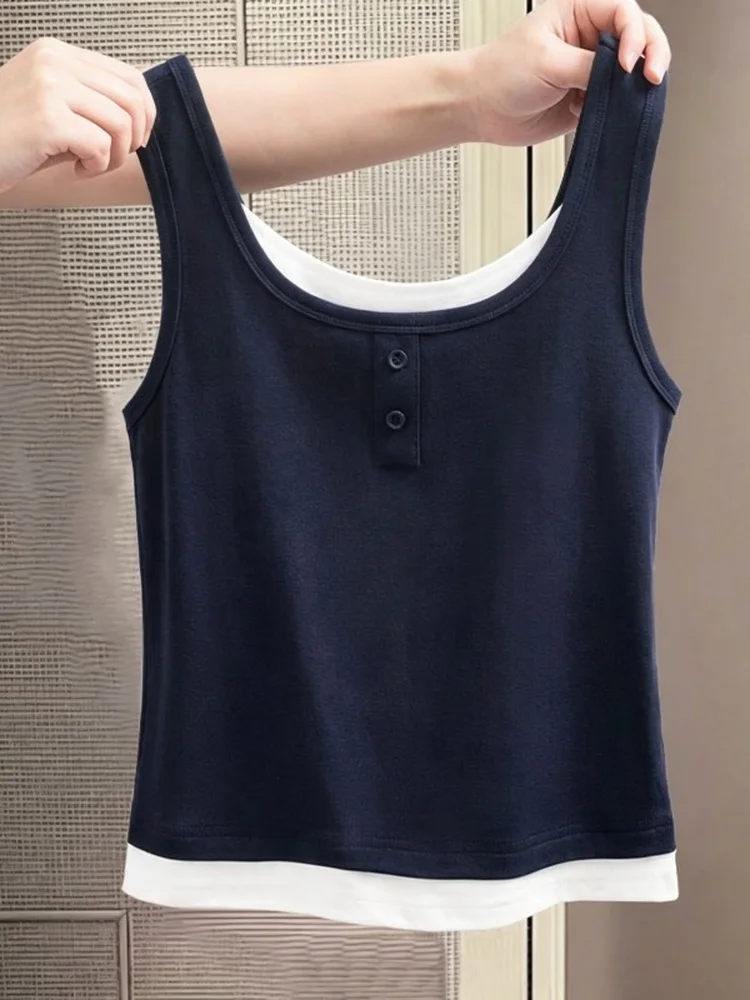 Women's Summer Sleeveless Tank Top 95 Cotton Base Layer Inner Wear Outer Wear Slim Fit Big Size Fat MM Clothing
Women's Summer Sleeveless Tank Top 95 Cotton Base Layer Inner Wear Outer Wear Slim Fit Big Size Fat MM Clothing