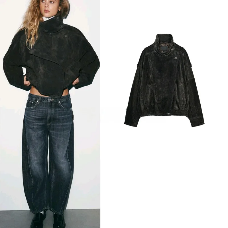 Новая весенняя модная свободная кожаная мотоциклетная куртка с длинными рукавами для женщин, короткая верхняя одежда из полиэфирного волокна на молнии
Новая весенняя модная свободная кожаная мотоциклетная куртка с длинными рукавами для женщин, короткая верхняя одежда из полиэфирного волокна на молнии