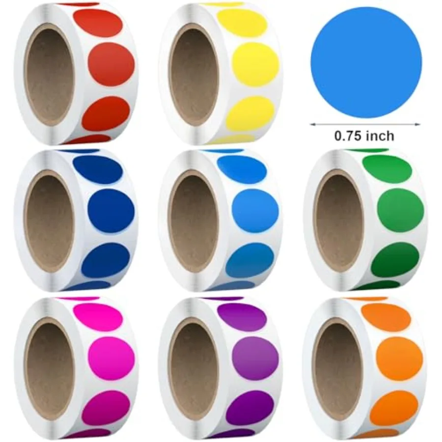 4000 Pcs 3/4 Inch Colored Dot Stickers for Toddlers, 8 Rolls Round Color Coding Labels for Classroom, Teacher, Student,,Garage
4000 Pcs 3/4 Inch Colored Dot Stickers for Toddlers, 8 Rolls Round Color Coding Labels for Classroom, Teacher, Student,,Garage