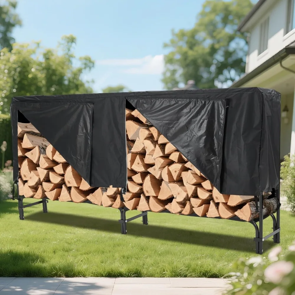 8 Ft Heavy-Duty Firewood Rack with Waterproof Cover,for Fireplace,Patio,Backyard
8 Ft Heavy-Duty Firewood Rack with Waterproof Cover,for Fireplace,Patio,Backyard