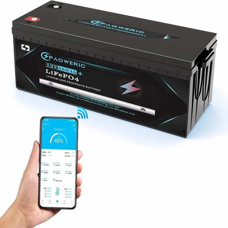 12V 660AhLiFePO4 Battery with 250A BMS, 7680WH,10000+Cycles, Widely for Camper, RV, Solar System and Most of Out-Door Power
12V 660AhLiFePO4 Battery with 250A BMS, 7680WH,10000+Cycles, Widely for Camper, RV, Solar System and Most of Out-Door Power