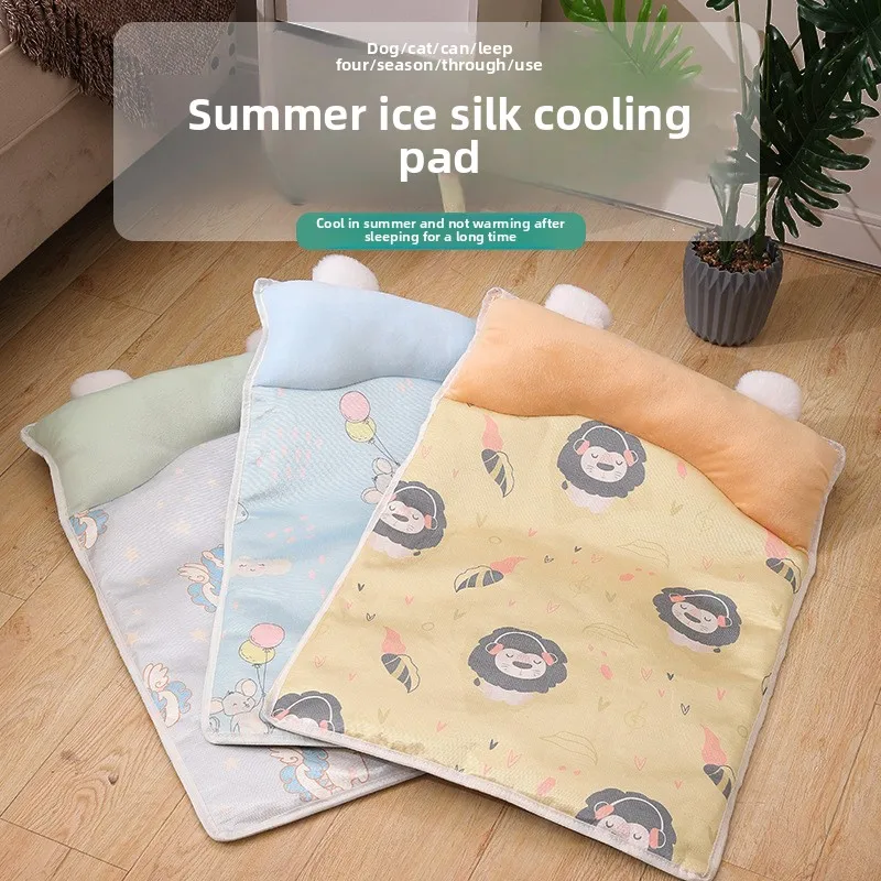 Summer Ice Silk Cold Mat Universal for Small Medium-sized Dog Beds Printed with Pillow Soft and Comfortable Cat Bed Accessories
Summer Ice Silk Cold Mat Universal for Small Medium-sized Dog Beds Printed with Pillow Soft and Comfortable Cat Bed Accessories