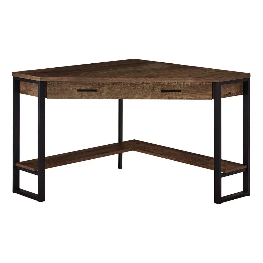 Home Office Corner Computer Desk, 42 L, Reclaimed Wood Brown and Black Finish, Metal Frame, 1 Drawer, Bottom Shelf, Traditional
Home Office Corner Computer Desk, 42 L, Reclaimed Wood Brown and Black Finish, Metal Frame, 1 Drawer, Bottom Shelf, Traditional
