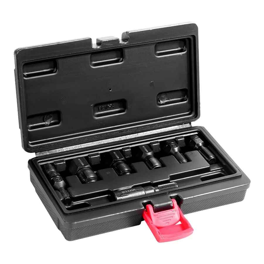 7-Piece Metric Thread Chaser Set M10-M22, Durable Carbon Steel Thread Restorer Kit for Automotive Repair, Black Finish with Com
7-Piece Metric Thread Chaser Set M10-M22, Durable Carbon Steel Thread Restorer Kit for Automotive Repair, Black Finish with Com