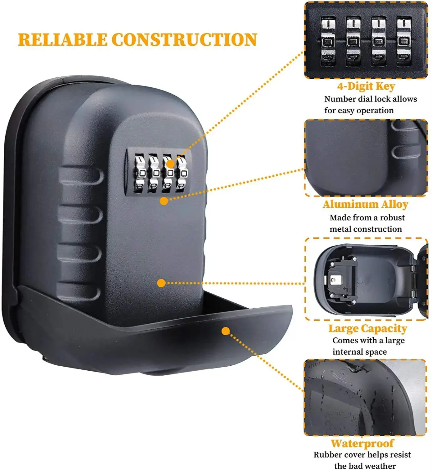 Household Keysafe Storagebox 4 Digit Combination Password Outdoor Waterproof Decorative Keybox Wall-mounted Metal BH007 Key Box
Household Keysafe Storagebox 4 Digit Combination Password Outdoor Waterproof Decorative Keybox Wall-mounted Metal BH007 Key Box