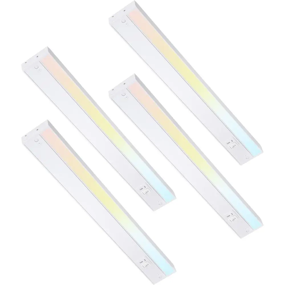 4-Pack 22 LED Under Cabinet Lights, 14W 1050LM, 5000K-6500K, CRI90, 120V, Dimmable, Hardwired & Plug-in, White Housing
4-Pack 22 LED Under Cabinet Lights, 14W 1050LM, 5000K-6500K, CRI90, 120V, Dimmable, Hardwired & Plug-in, White Housing