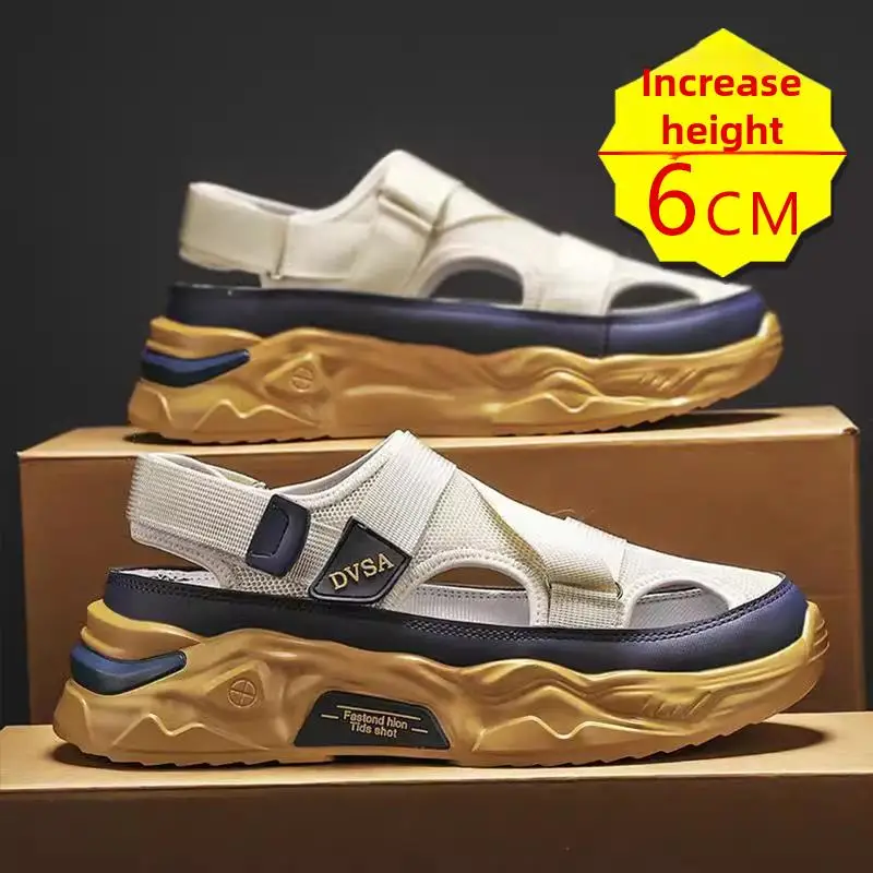 Youth Men's Sandals Anti-Slip Wear-Resistant Invisible Height Increase 6cm River Pattern Thick Bottom Popular Hot Style Shoes
Youth Men's Sandals Anti-Slip Wear-Resistant Invisible Height Increase 6cm River Pattern Thick Bottom Popular Hot Style Shoes