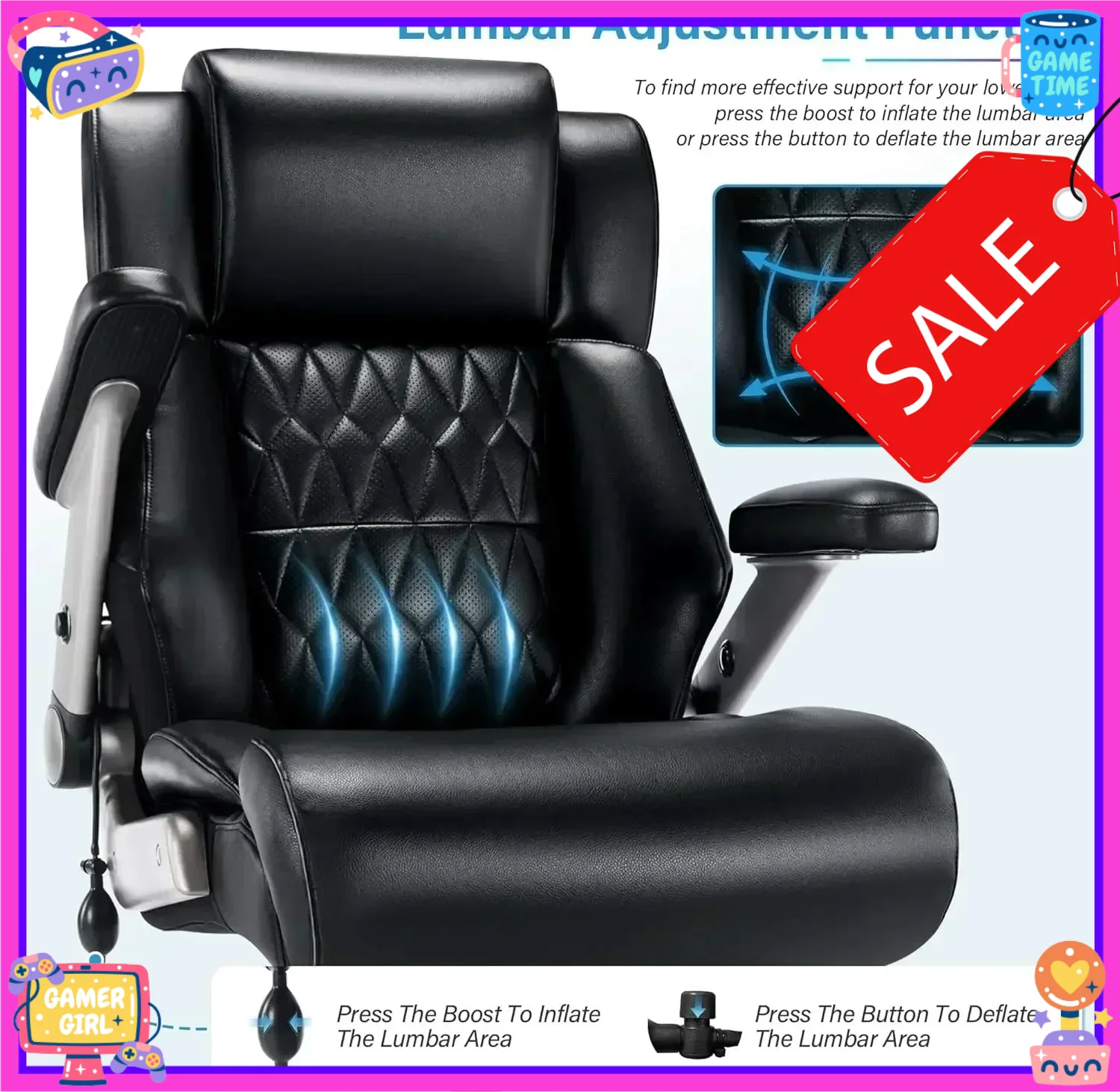 Хит продаж: офисное кресло с регулируемой поясничной поддержкой, 3D-подлокотниками, высокой спинкой, большое компьютерное кресло руководителя, эргономичный дизайн для
Хит продаж: офисное кресло с регулируемой поясничной поддержкой, 3D-подлокотниками, высокой спинкой, большое компьютерное кресло руководителя, эргономичный дизайн для