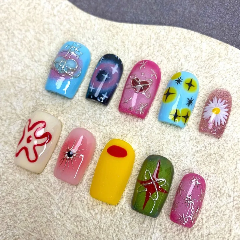 Nail Art Wear Nail 2025 Spring and Summer Fashion New Handmade Short Square Nail Three-dimensional Removable Art
Nail Art Wear Nail 2025 Spring and Summer Fashion New Handmade Short Square Nail Three-dimensional Removable Art