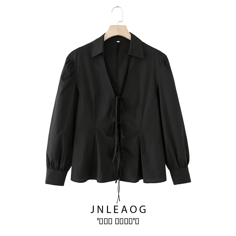 Модные хлопковые рубашки с декоративным узлом JNLEAOG, женская одежда, осенняя новинка, универсальная модель из полиэстеровой ткани
Модные хлопковые рубашки с декоративным узлом JNLEAOG, женская одежда, осенняя новинка, универсальная модель из полиэстеровой ткани