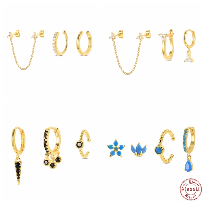 LENNIK 3/4/5pc 925 Sterling Silver Multible Earring Set for Women Casual Stud Hoop Cuff Ears Jewel Turquoise Piercing pendientes
LENNIK 3/4/5pc 925 Sterling Silver Multible Earring Set for Women Casual Stud Hoop Cuff Ears Jewel Turquoise Piercing pendientes