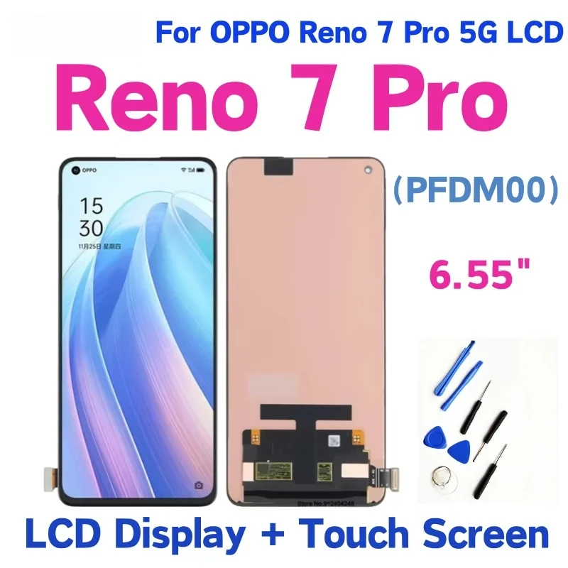 6,55 "для OPPO Reno 7 Pro 5G ЖК-дисплей с сенсорным экраном и дигитайзером PFDM00, замена ЖК-дисплея
6,55 "для OPPO Reno 7 Pro 5G ЖК-дисплей с сенсорным экраном и дигитайзером PFDM00, замена ЖК-дисплея