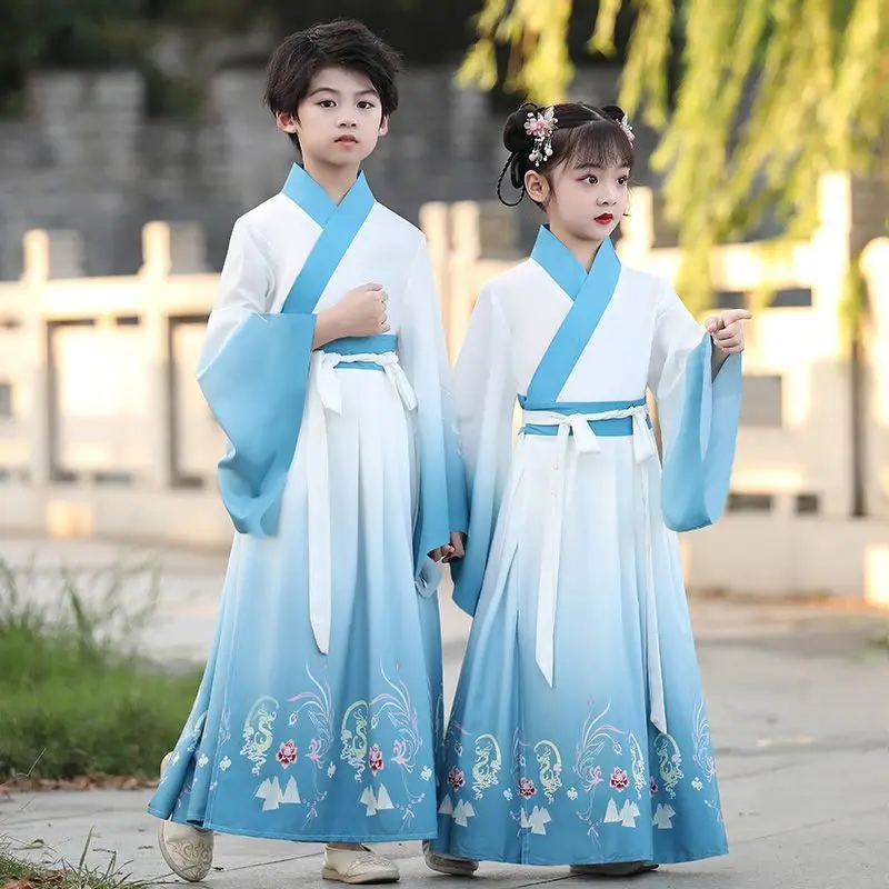 Traditional Chinese Scholar Costume for Kids, Boys Girls Hanfu for Primary Students, Classic Culture Stage Outfit
Traditional Chinese Scholar Costume for Kids, Boys Girls Hanfu for Primary Students, Classic Culture Stage Outfit