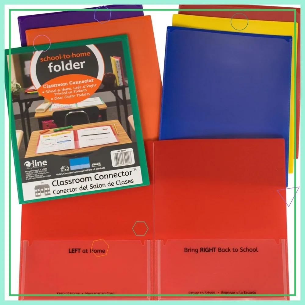 Classroom Connector Folders, 36-Pack, Assorted Colors, Two-Pocket School-to-Home
Classroom Connector Folders, 36-Pack, Assorted Colors, Two-Pocket School-to-Home