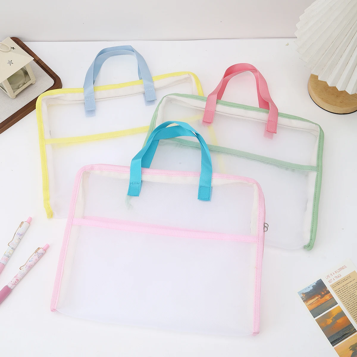 1 PC 3-layer classified storage transparent mesh bag, with transparent zipper,used for storing office supplies, portable handbag
1 PC 3-layer classified storage transparent mesh bag, with transparent zipper,used for storing office supplies, portable handbag