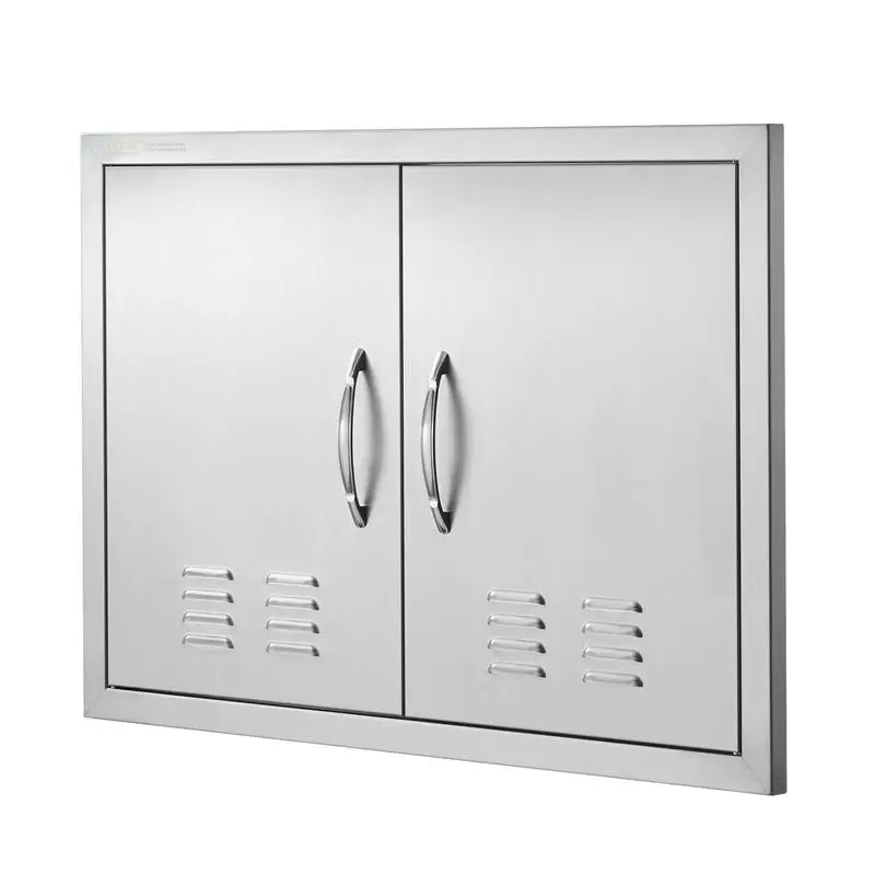 Free Shipping-Barbecue Access Hatch 30W x 21H Inch For BBQ Island Grilling Station Outside Cabinet Flush Mount Double Door Wall Vertical Design Integrated Handles Air Vents Ventilation Slotted Openings Silver Metal Finish Outdoor Kitchen Component
Free Shipping-Barbecue Access Hatch 30W x 21H Inch For BBQ Island Grilling Station Outside Cabinet Flush Mount Double Door Wall Vertical Design Integrated Handles Air Vents Ventilation Slotted Openings Silver Metal Finish Outdoor Kitchen Component