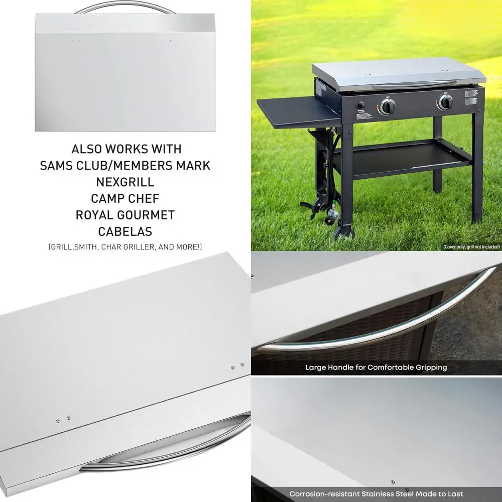 Stainless Steel Outdoor Hood with Handle for 28 Blackstone Griddle and Compatible Grills
Stainless Steel Outdoor Hood with Handle for 28 Blackstone Griddle and Compatible Grills