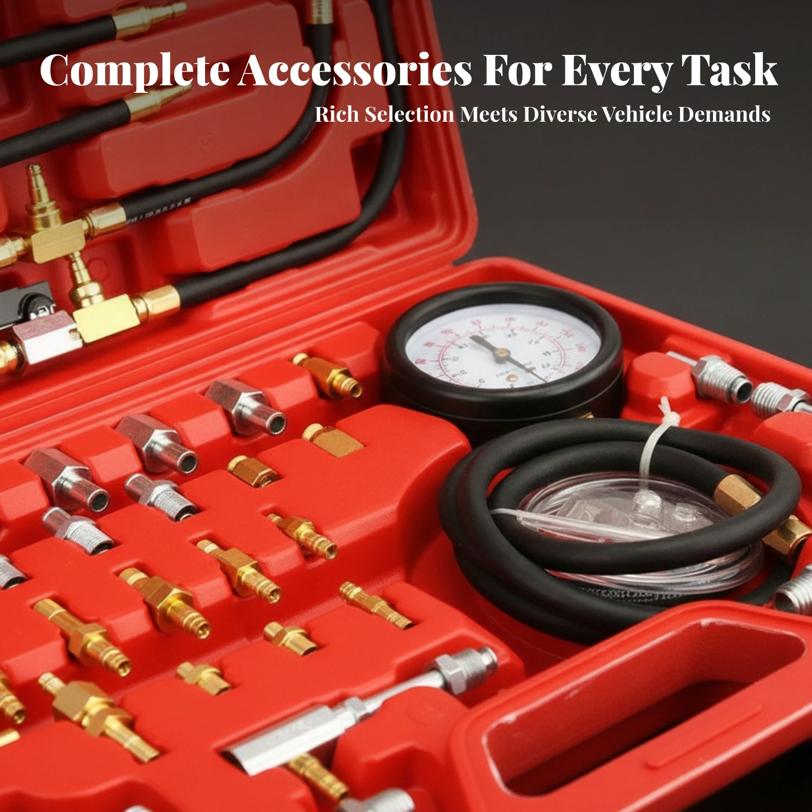 Easy to Read Fuel Pressure Test Kit Fuel Pressure Tester Hard Case Diagnostic Tool Portable Handle
Easy to Read Fuel Pressure Test Kit Fuel Pressure Tester Hard Case Diagnostic Tool Portable Handle