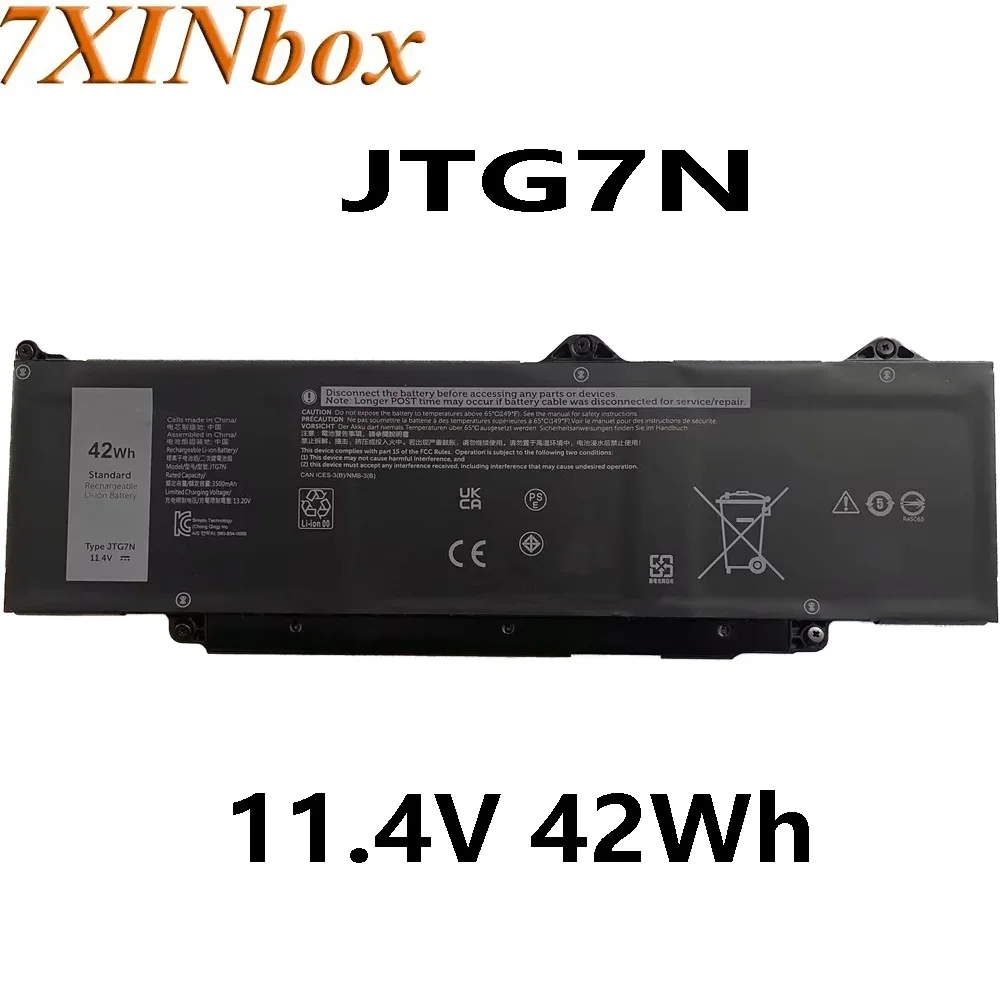 7XINbox JTG7N 11.4V 42Wh Laptop Battery For Dell Latitude 5340 5340 5540 5440 3540 Precision 3590 3580 3480 3490
7XINbox JTG7N 11.4V 42Wh Laptop Battery For Dell Latitude 5340 5340 5540 5440 3540 Precision 3590 3580 3480 3490
