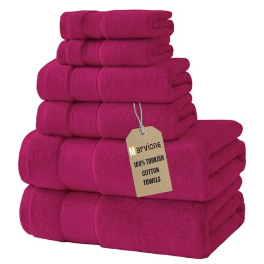 Bath Towels Set 6 Pcs, 100% Turkish Cotton Highly Absorbent and Soft Towels for Bathroom 2 Bath Towels 2 Hand Towels 2 Washclot
Bath Towels Set 6 Pcs, 100% Turkish Cotton Highly Absorbent and Soft Towels for Bathroom 2 Bath Towels 2 Hand Towels 2 Washclot