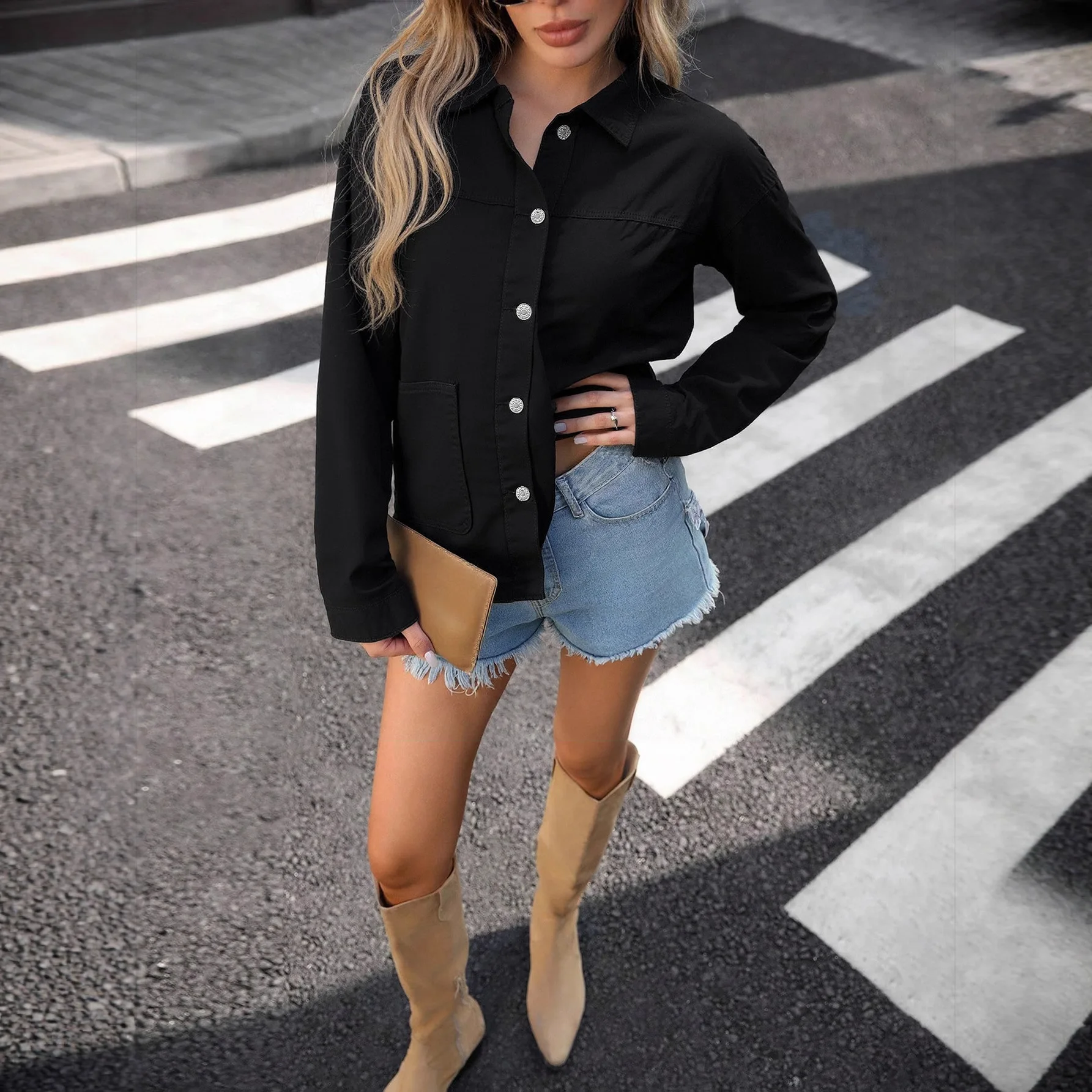 Women Denim Coats Fashion Lapel Collar Jackets 2025 Autumn Long Sleeve Outwear Vintage Pocket Waisted Casual Loose Tops
Women Denim Coats Fashion Lapel Collar Jackets 2025 Autumn Long Sleeve Outwear Vintage Pocket Waisted Casual Loose Tops