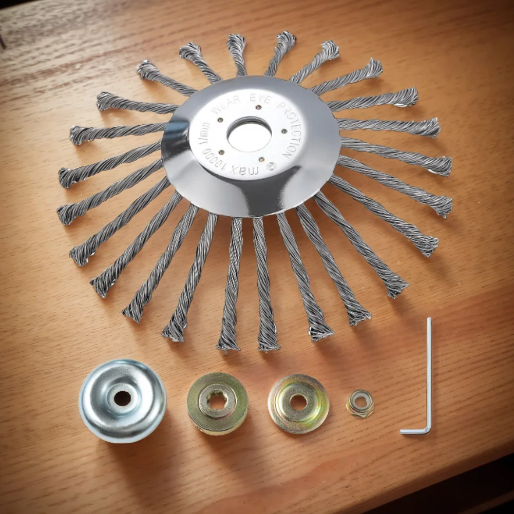 10inch Knot Steel Wire Grass Trimmer Head Universal Brush Cutter Head with Adapter Kits Lawn Mower Brush Cutter Accessories
10inch Knot Steel Wire Grass Trimmer Head Universal Brush Cutter Head with Adapter Kits Lawn Mower Brush Cutter Accessories