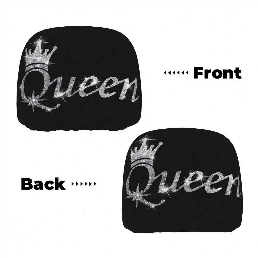 2pcs Rhinestone Queen Crown Car Headrest Covers Universal Seat Cushion Cover Polyester
2pcs Rhinestone Queen Crown Car Headrest Covers Universal Seat Cushion Cover Polyester