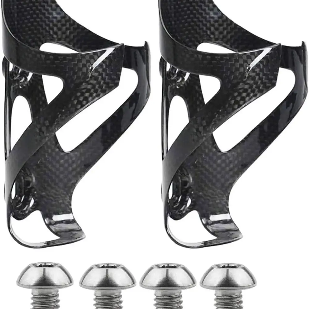 Carbon Fiber Bike Water Bottle Cages with Titanium Screws, Set of 2 (Glossy Finish)
Carbon Fiber Bike Water Bottle Cages with Titanium Screws, Set of 2 (Glossy Finish)