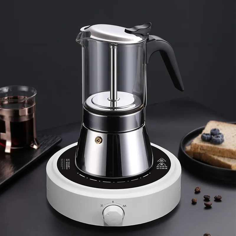 Eco-Friendly LFGB Certified Mocha Pot Coffee Machine Glass and Stainless Steel Espresso Stove Top Mocha Pot Coffee Machine
Eco-Friendly LFGB Certified Mocha Pot Coffee Machine Glass and Stainless Steel Espresso Stove Top Mocha Pot Coffee Machine